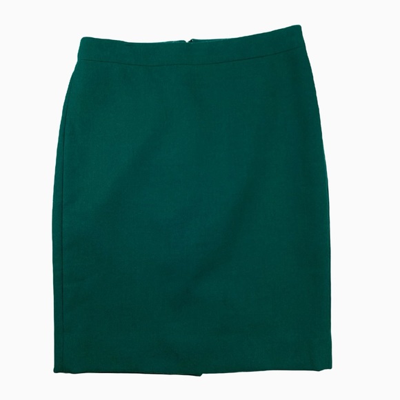 J Crew 100% Wool #2 Pencil Skirt. Emerald Green. Sz 4P - Picture 2 of 6